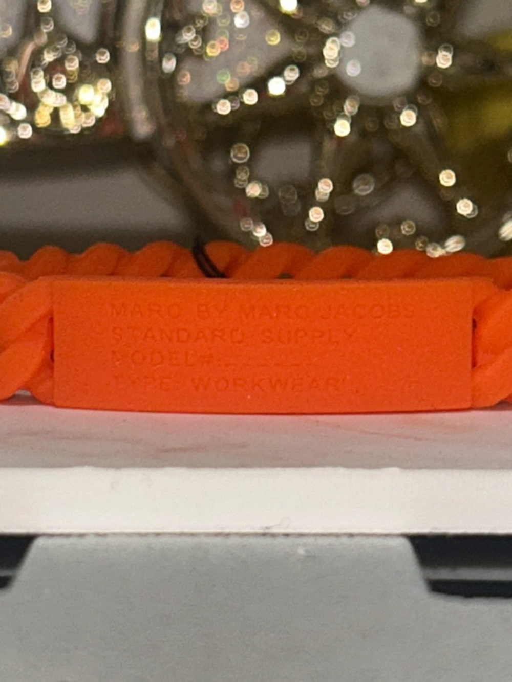 Marc by Marc Jacobs Fluoro Orange Braided  Bracelet. NWT